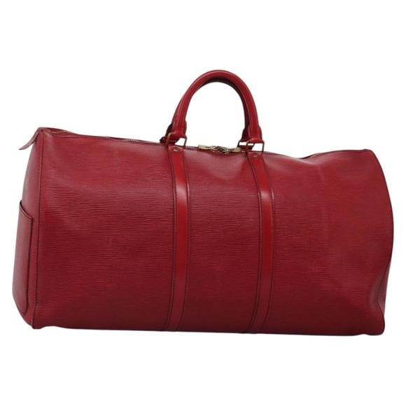 LOUIS VUITTON Epi Keepall 55 Boston Bag Red M42957 LV Auth KD472 - Picture 1 of 16